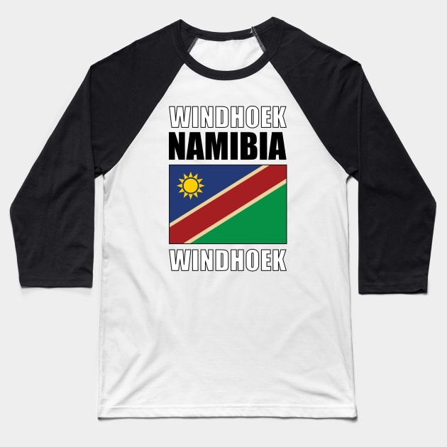 Flag of Namibia Baseball T-Shirt by KewaleeTee
